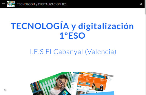 Screenshot de la página web IES El Cabanyal (1º ESO).